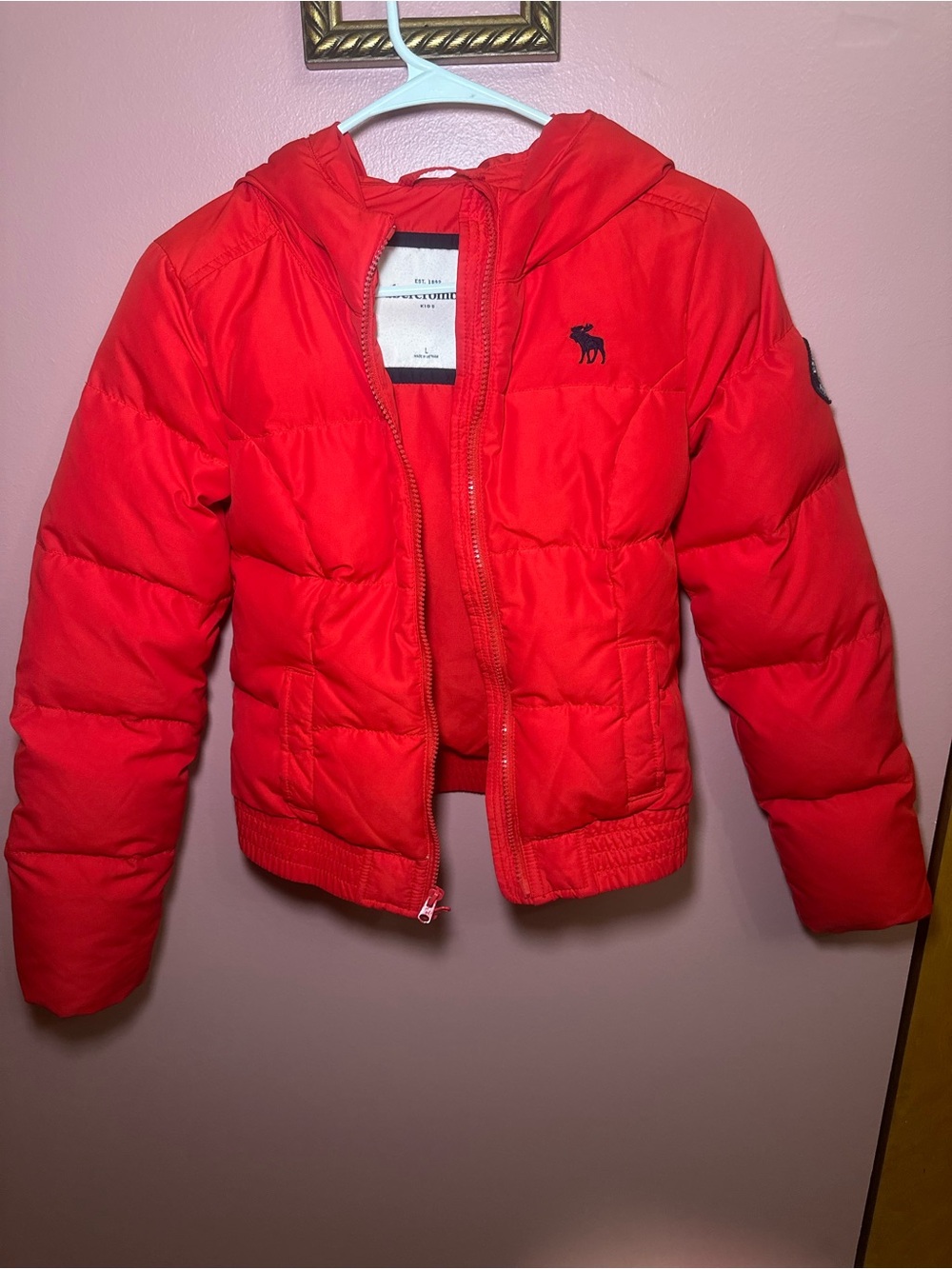 Kids Red Puffer Jacket with Hood